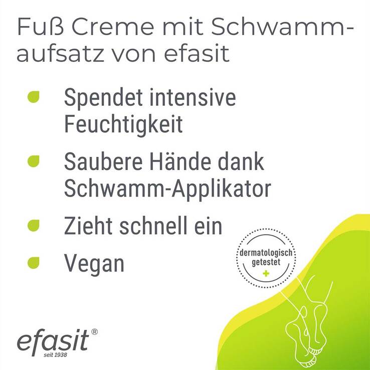 Efasit Fuß Creme mit Schwammaufsatz, 75 ml