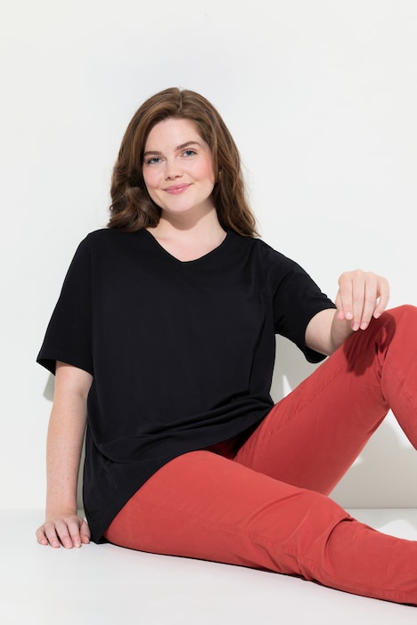 T-Shirts, 2er-Pack, V-Ausschnitt, Halbarm, Biobaumwolle