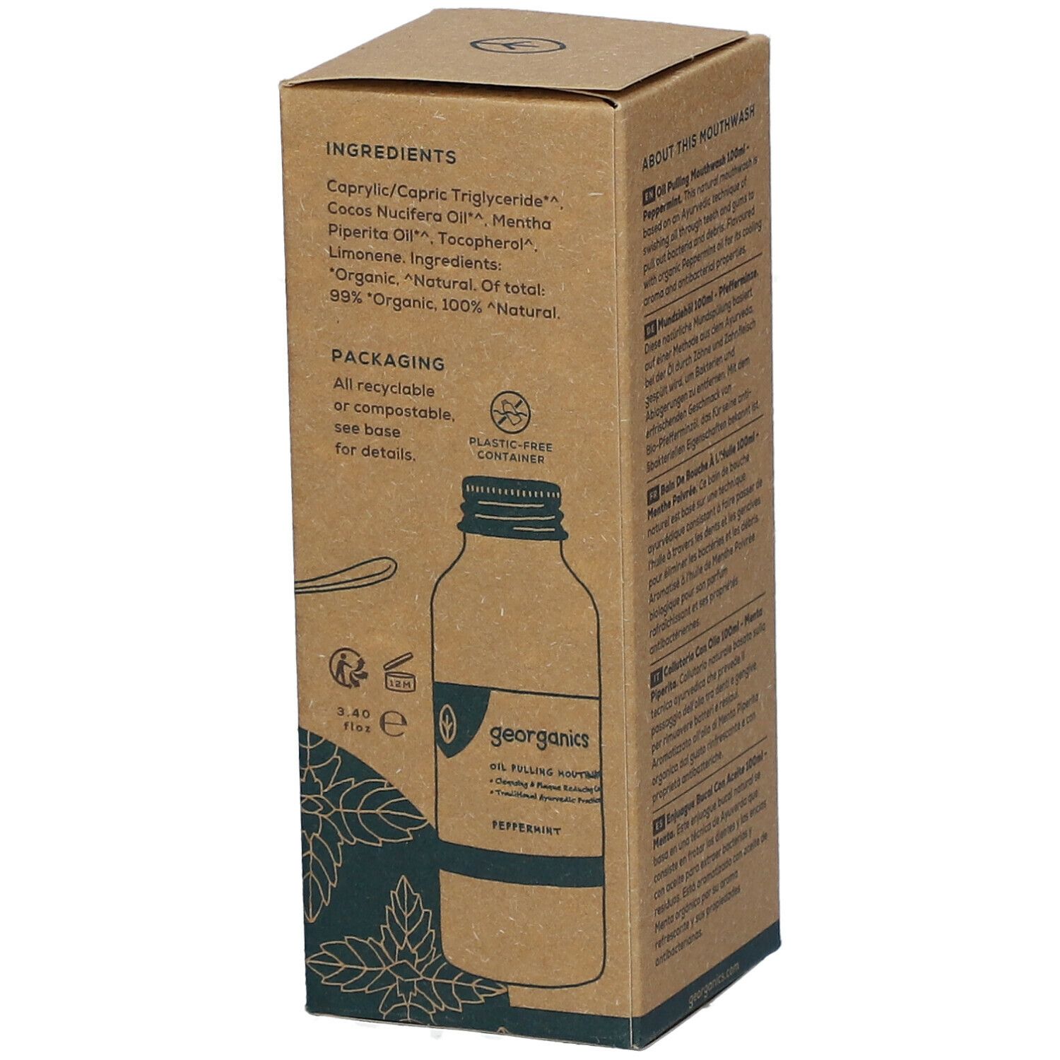 georganics Mundwasser Pfefferminz
