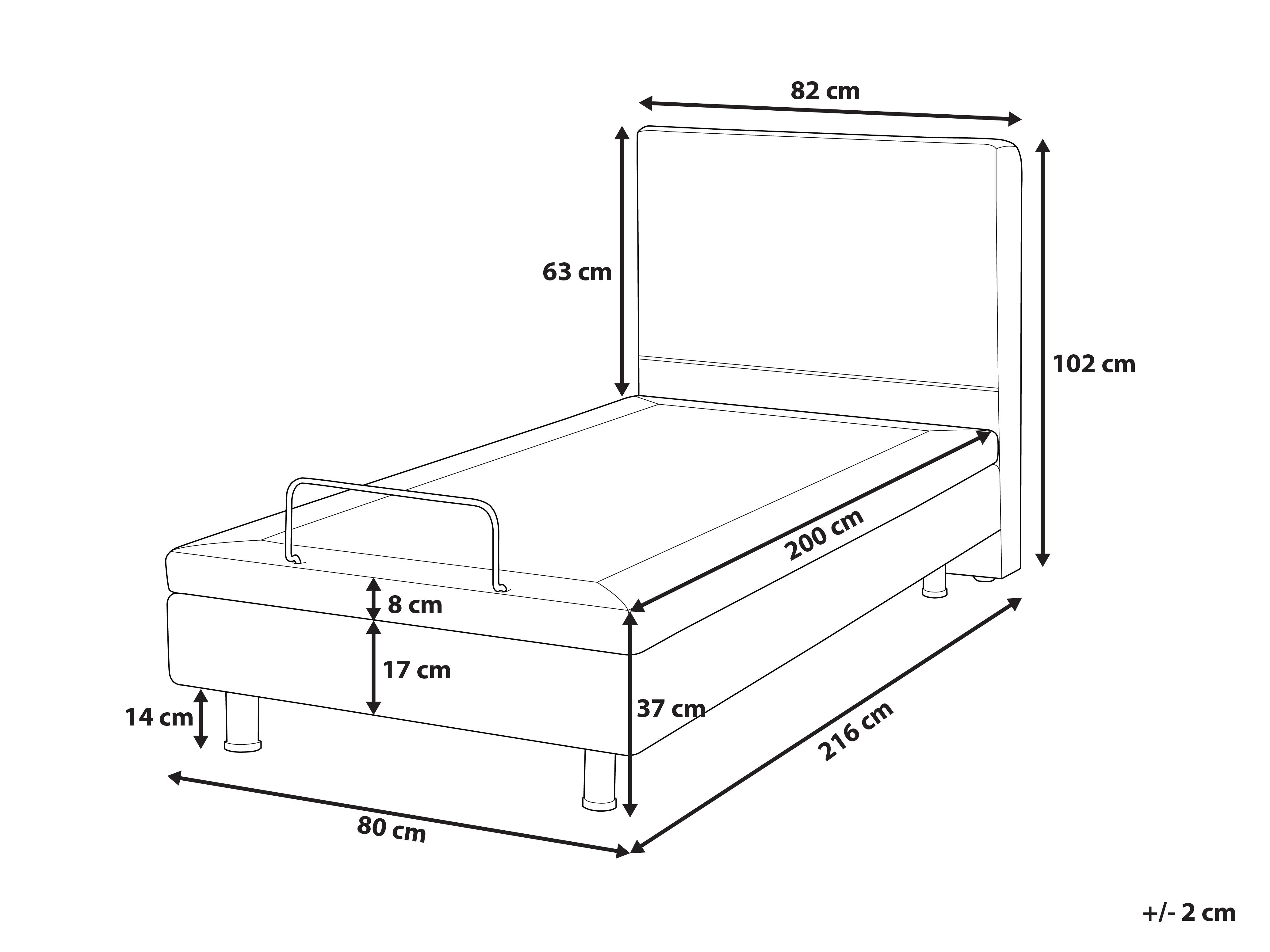 Verstelbaar bed Stof VICEROY 90 x 200 cm Lichtbeige