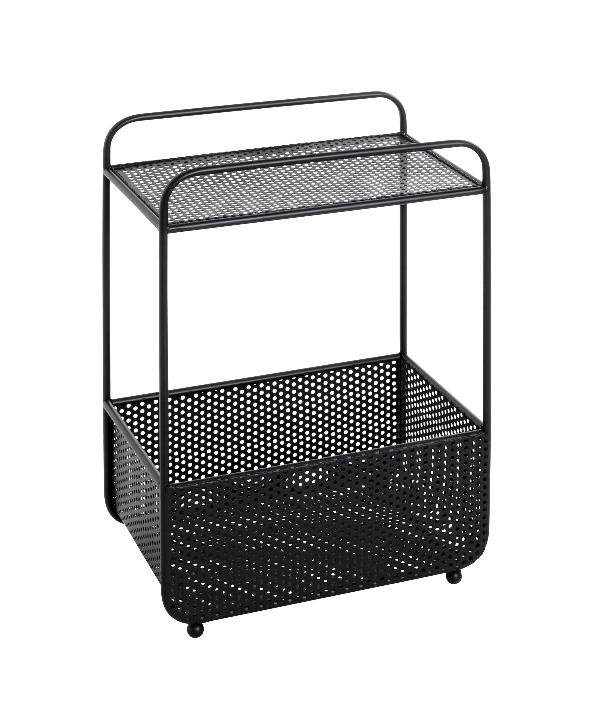 Beistelltisch mit Zeitungsablage 41 x 25 cm schwarz