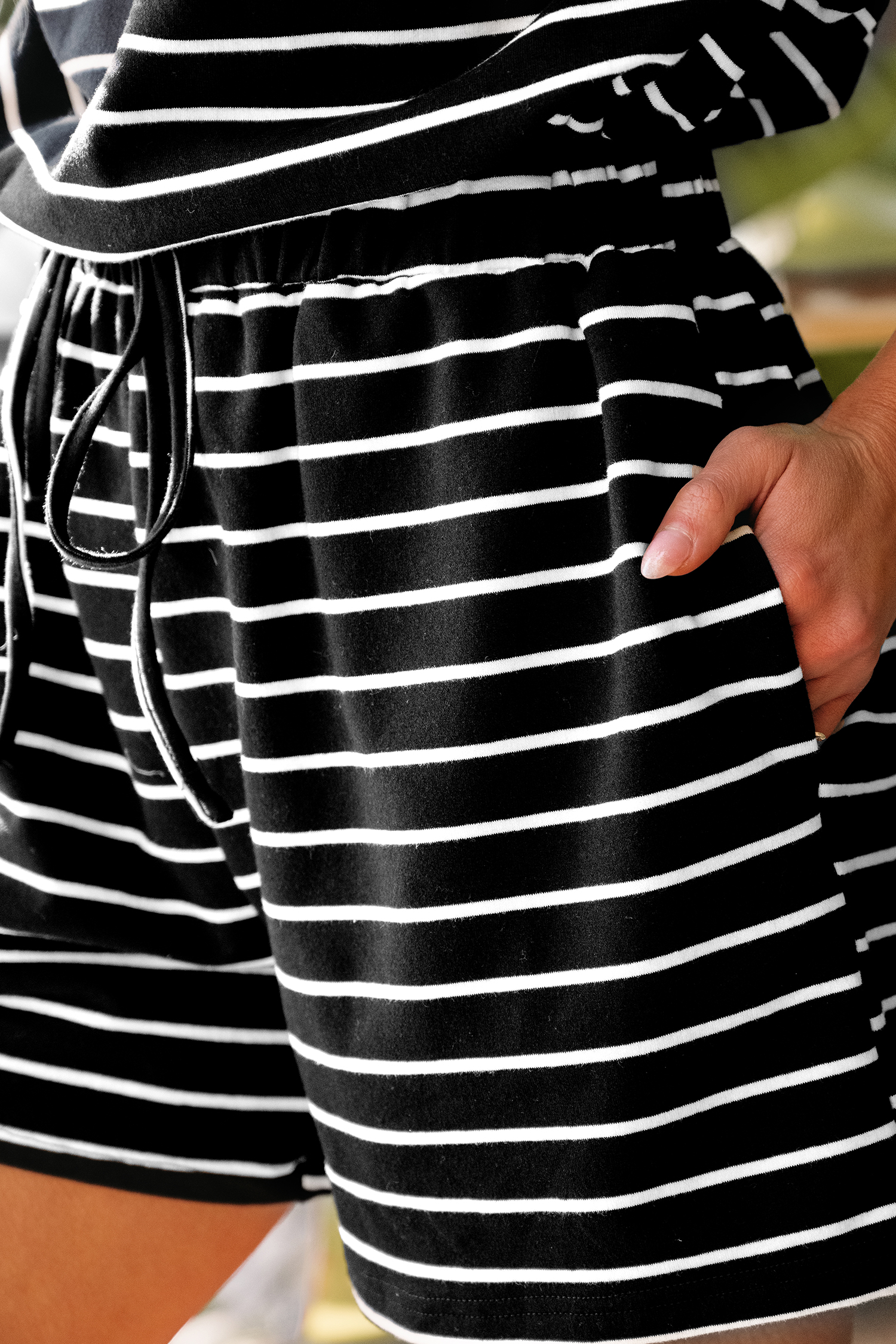 Combishort en jersey à manches courtes et rayures en pur coton