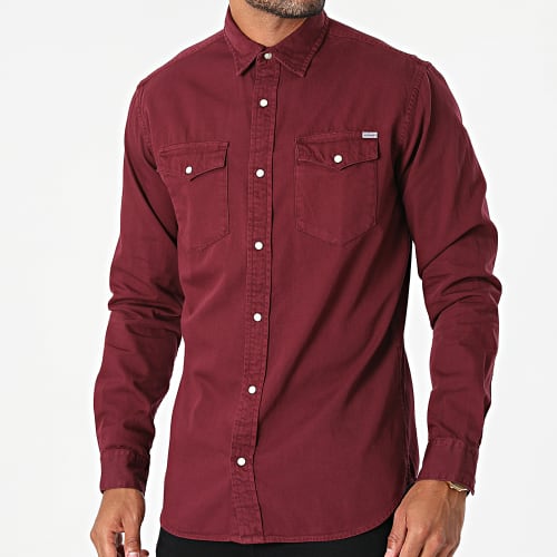 Chemise Jean Manches Longues Sheridan Bordeaux