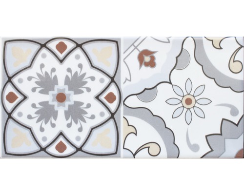 Aardewerk decoratieve tegel Loft mix 20 x 10 x 0,7 cm met glanzende afgeronde rand