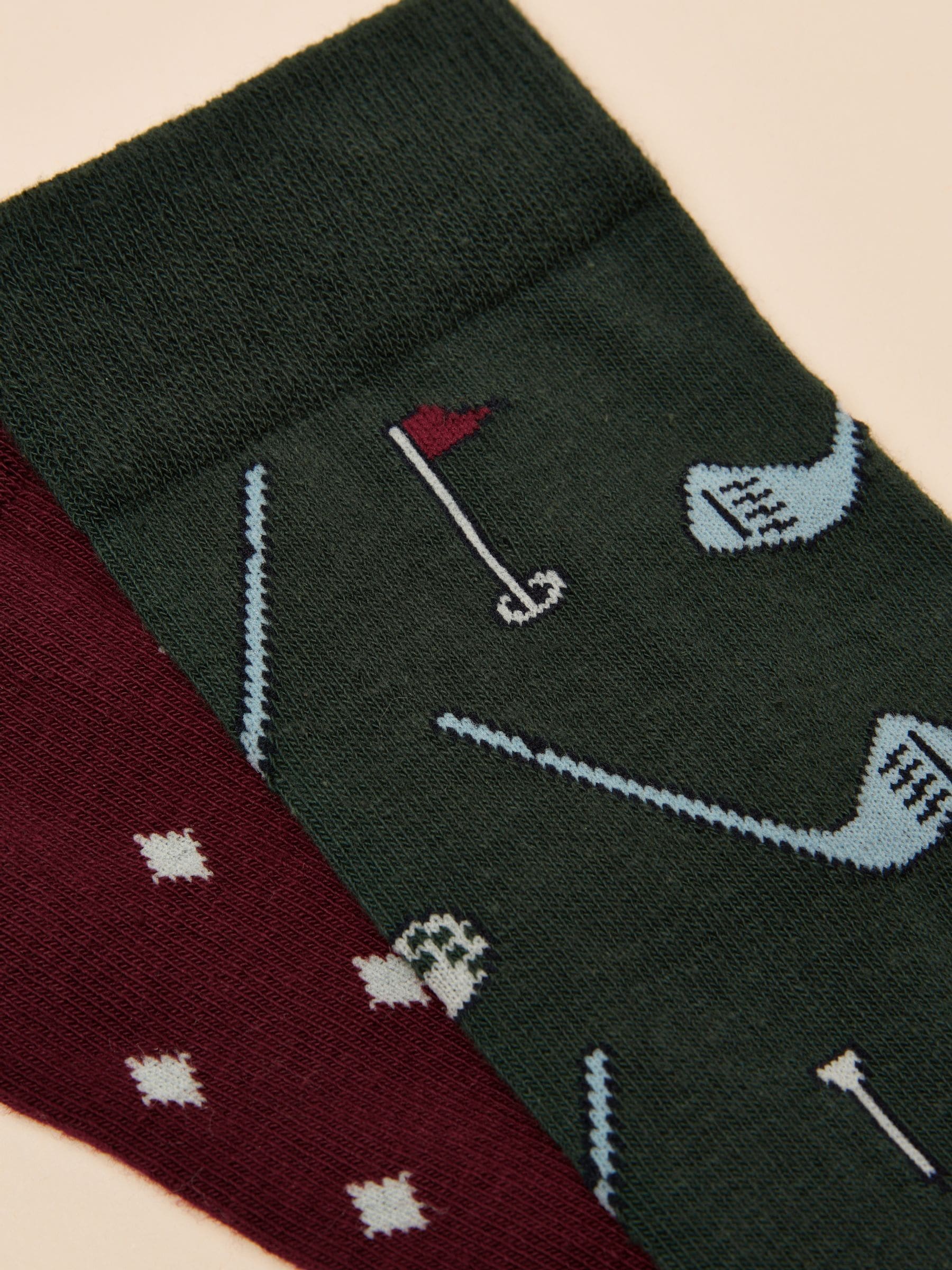 Rood en groen - Joules Kingsbury herensokken 2 pack (maat 7-12)