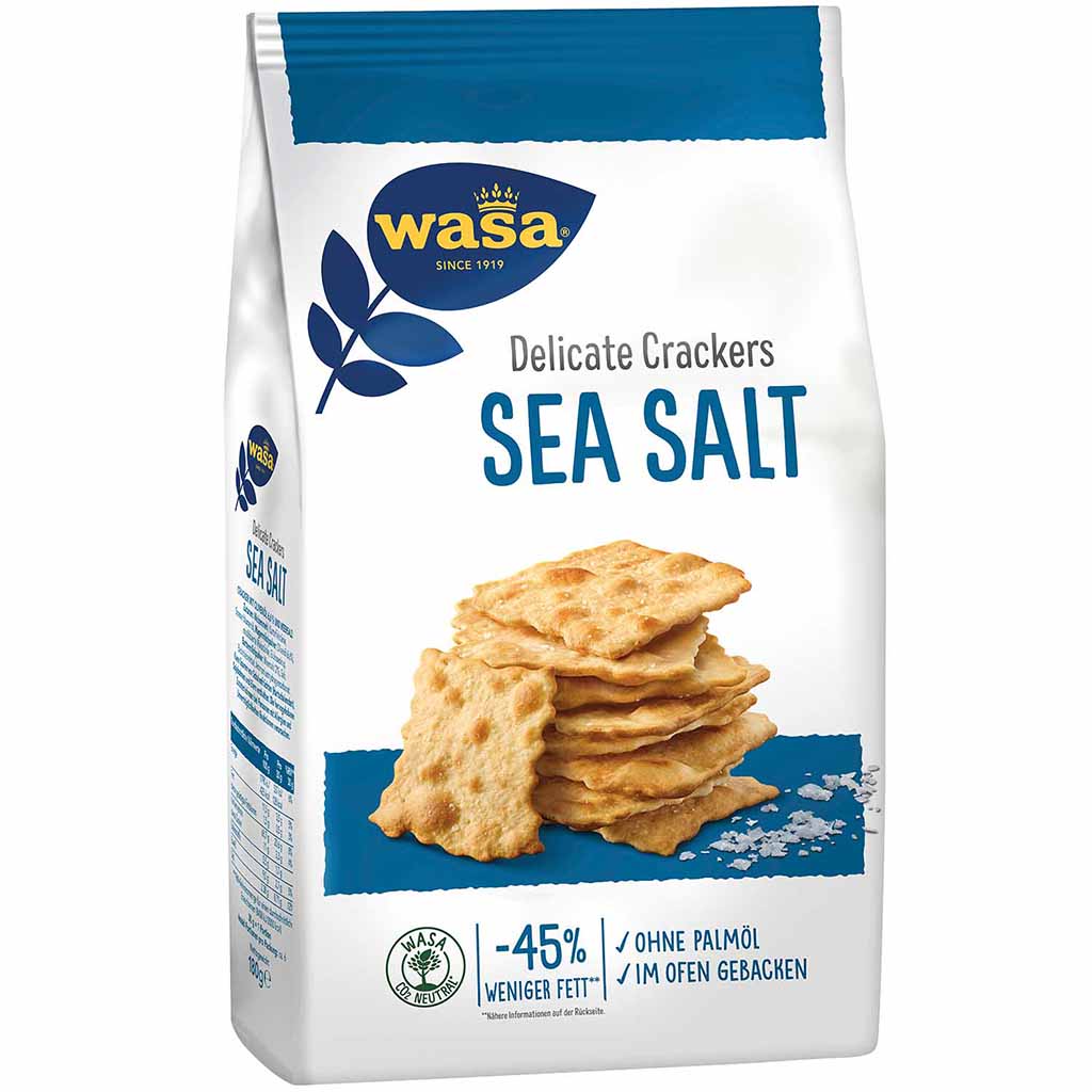 Wasa Delicate Crackers Sea Salt 180g MHD:14.7.25