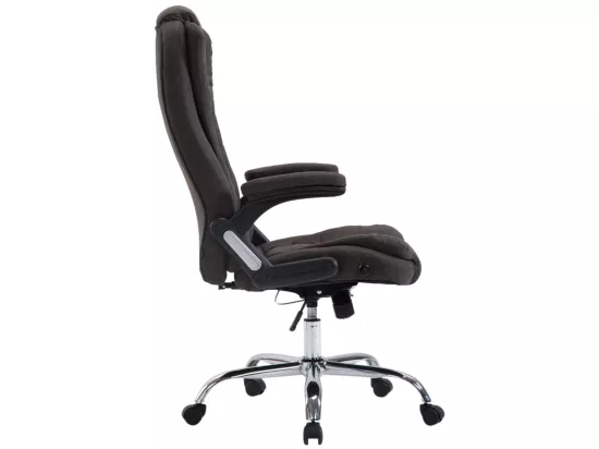 Chaise de bureau - Tissu & Métal chromé - Gris foncé - Thor
