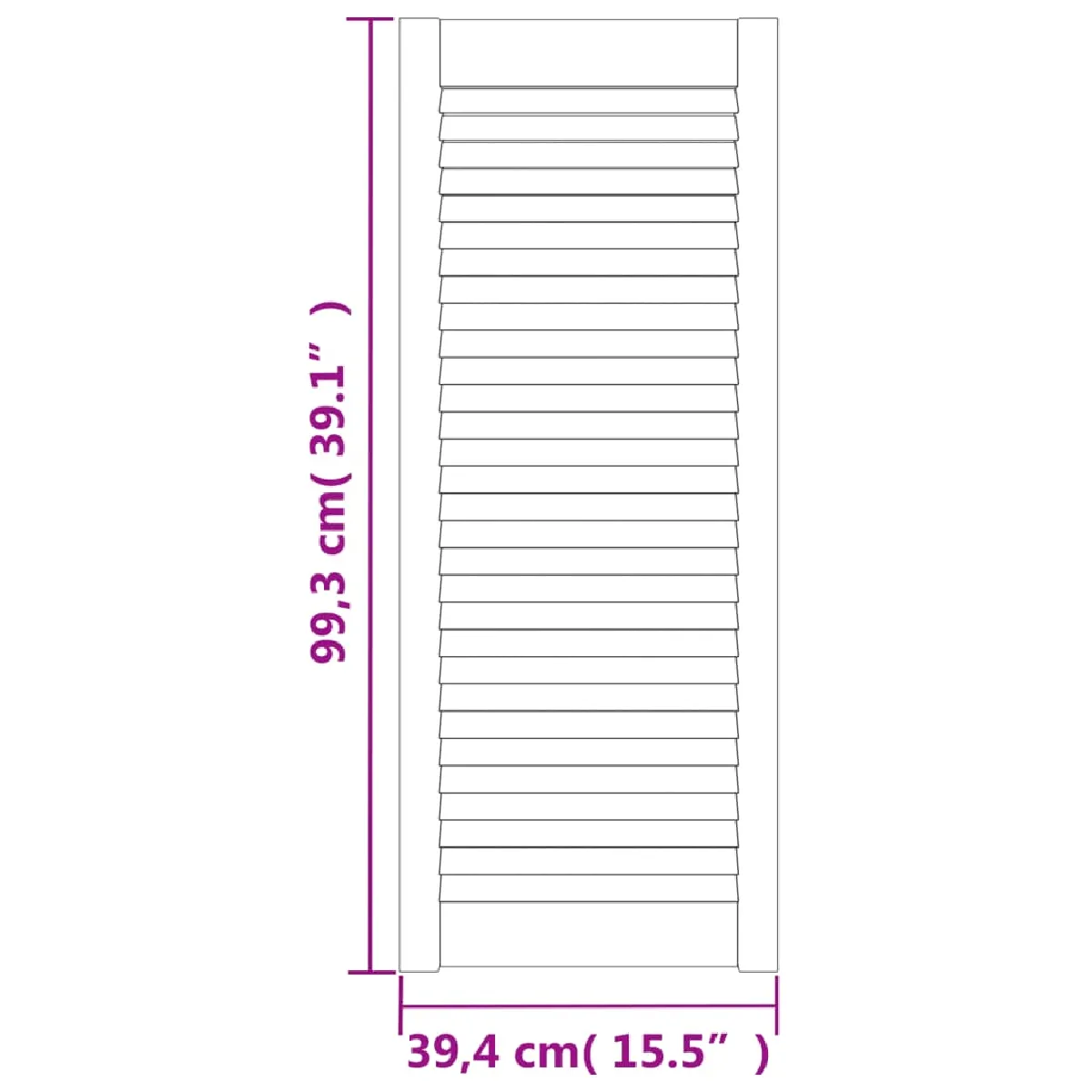 vidaXL Portes d'armoire à persiennes - Pin massif