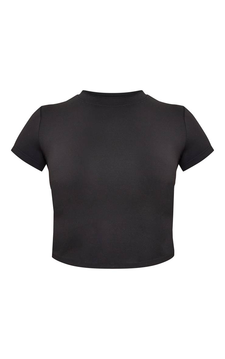 Noir T-shirt À Manches Courtes Sculptant Contour