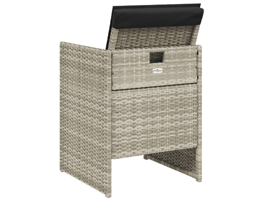 VIDAXL - Chaises de jardin avec coussins lot de 4 gris clair poly rot...