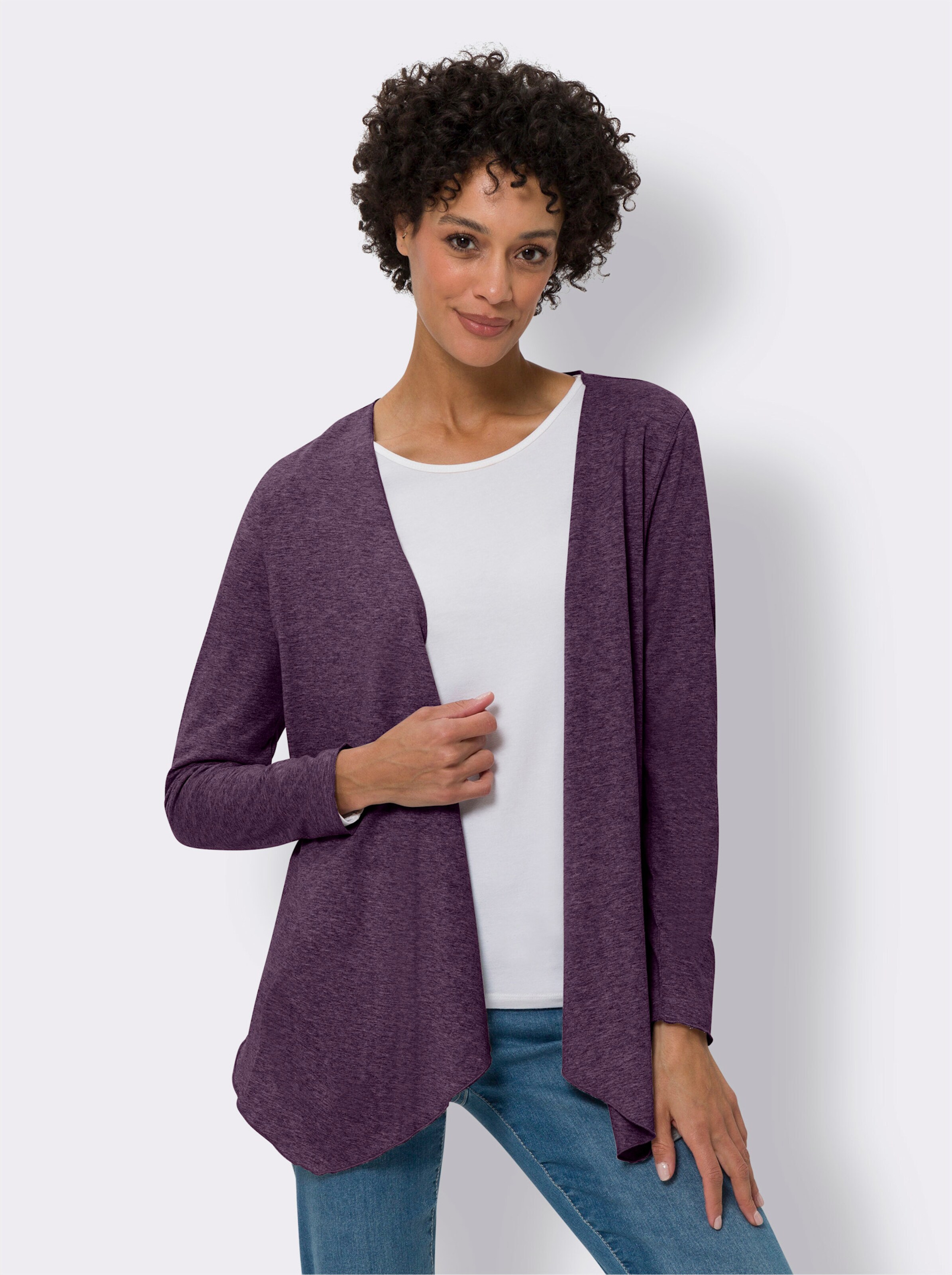 Shirtjacke in zipfeliger Longform