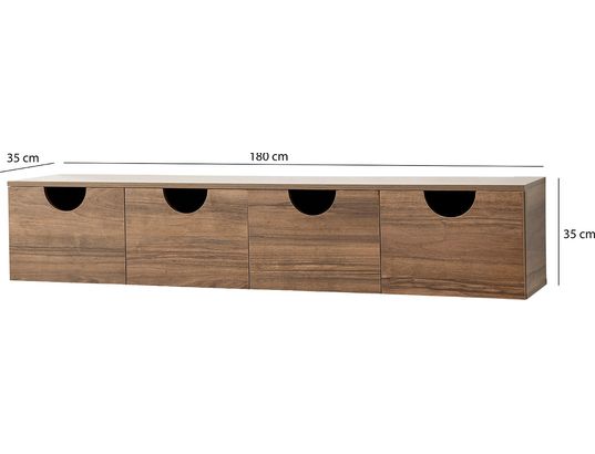 CONCEPT1 - Meuble TV Four seasons noyer v2 180 x 35 x h35 cm