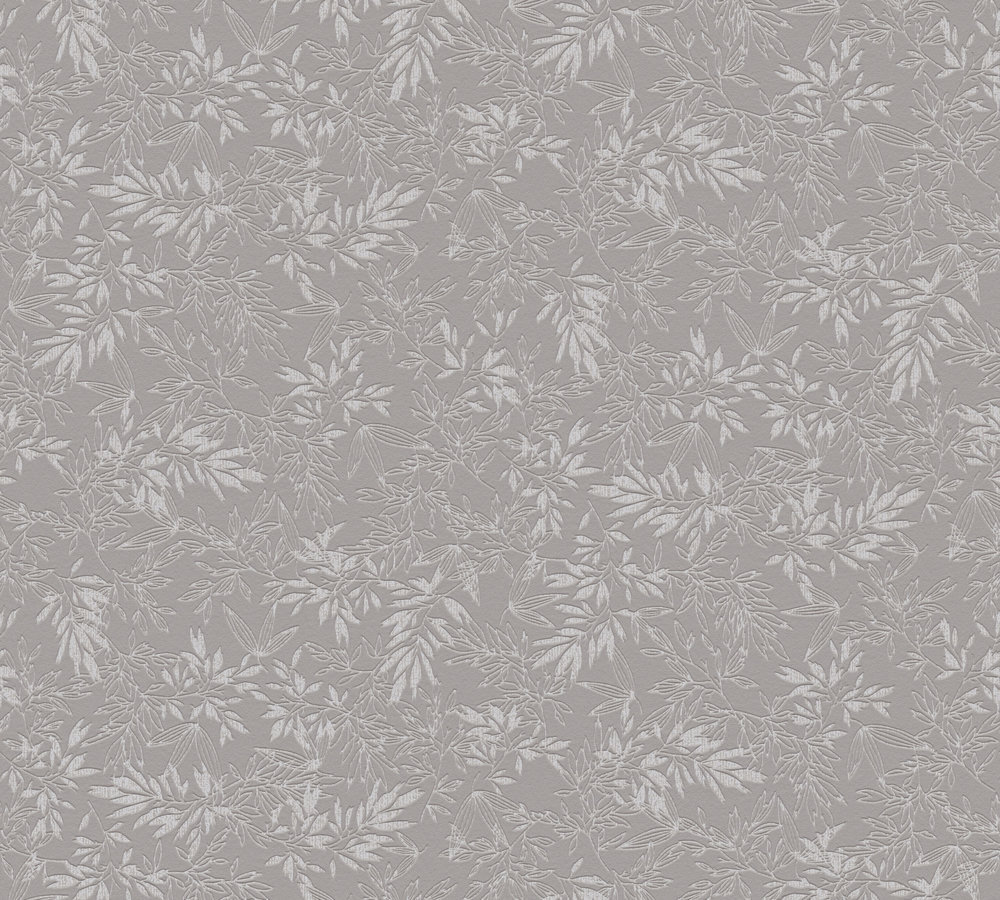 A.S. Creation Vliestapete - grau-hellgrau - floral - 10 Meter