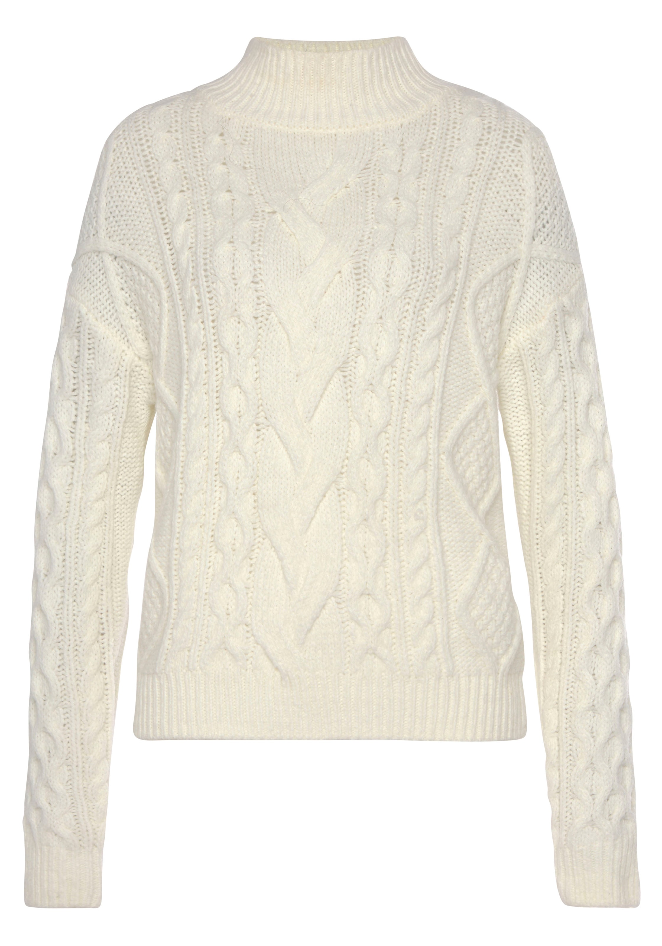 Buffalo Stehkragenpullover , mit Zopfmuster, Winterpullover, Basic