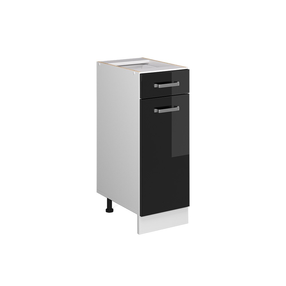 Vicco Schubunterschrank Küchenschrank R-Line Solid Weiß Schwarz 30 cm modern