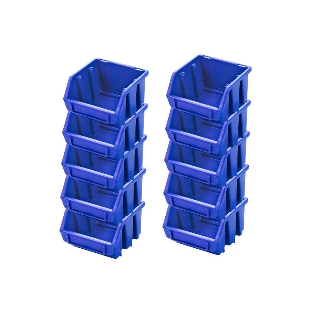 PROREGAL SuperSaver Set 10x Opbergdoos 1 HxBxD 7,5 x 11,6 x 11,2 cm Polypropyleen Blauw