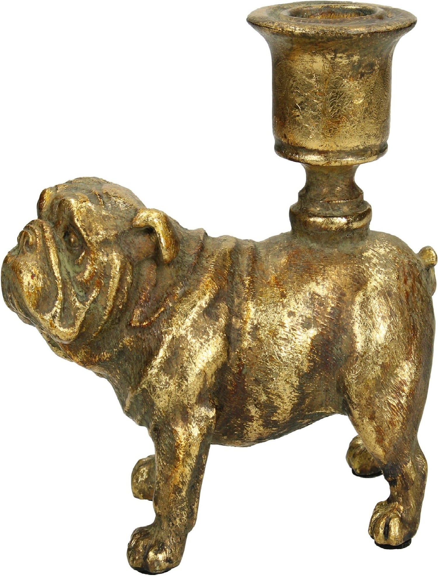 HD Collection kandelaar Zoo goud 12 x 6,5 x 11,2 cm