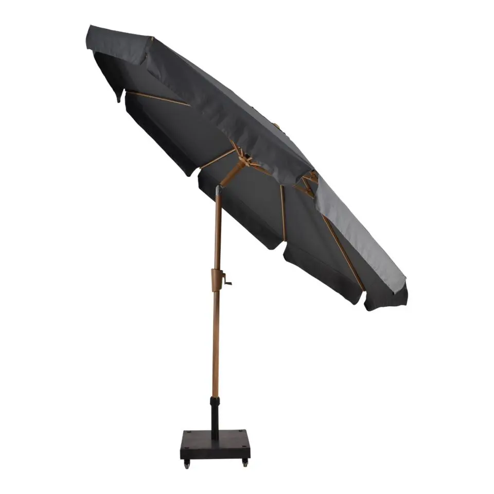 Les - Parasol Libra houtlook Ø3mtr - grijs