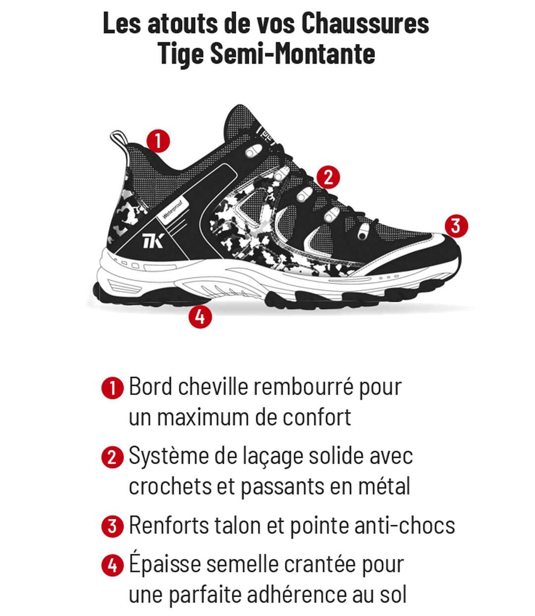 Chaussures Rando Camouflage Tige Semi-Haute
