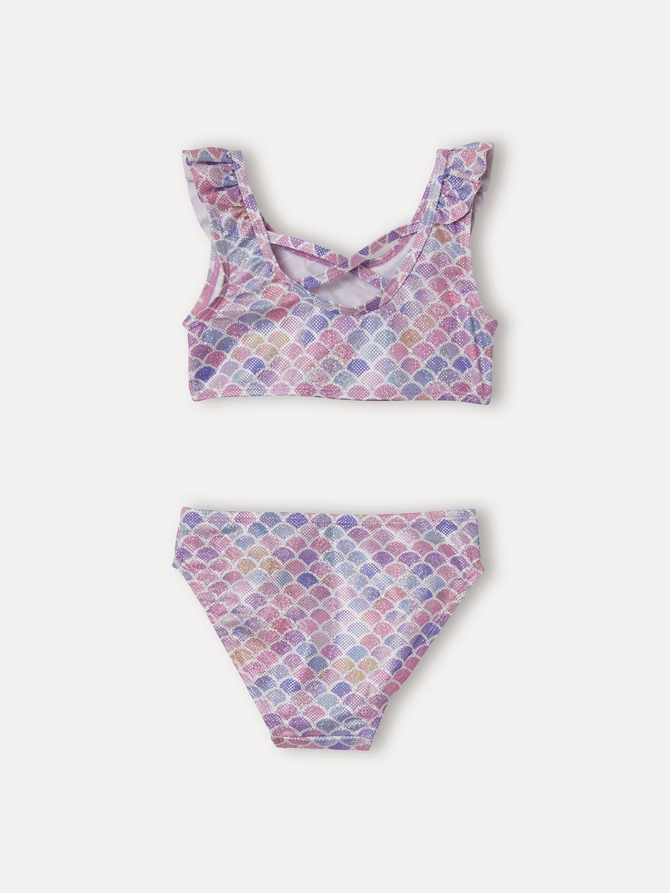Biquíni sereia para meninas, branco claro bicolor/multicolorido