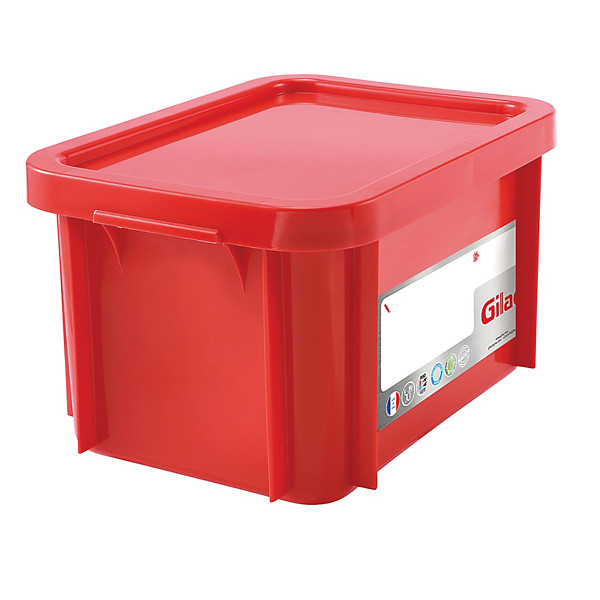 Bac rouge HACCP avec couvercle 15 L Gilac