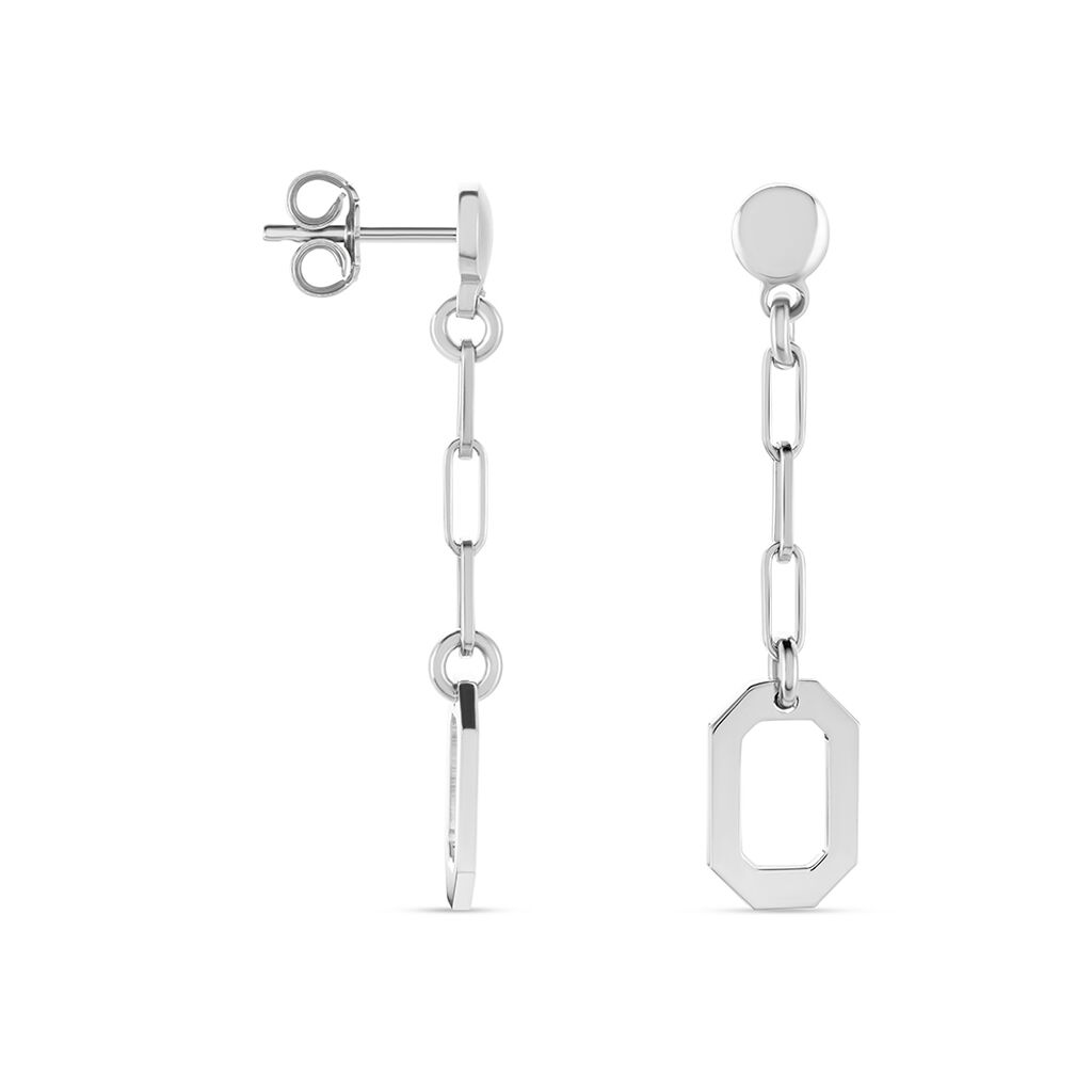 Boucles D'oreilles Pendantes Soho Argent Blanc
