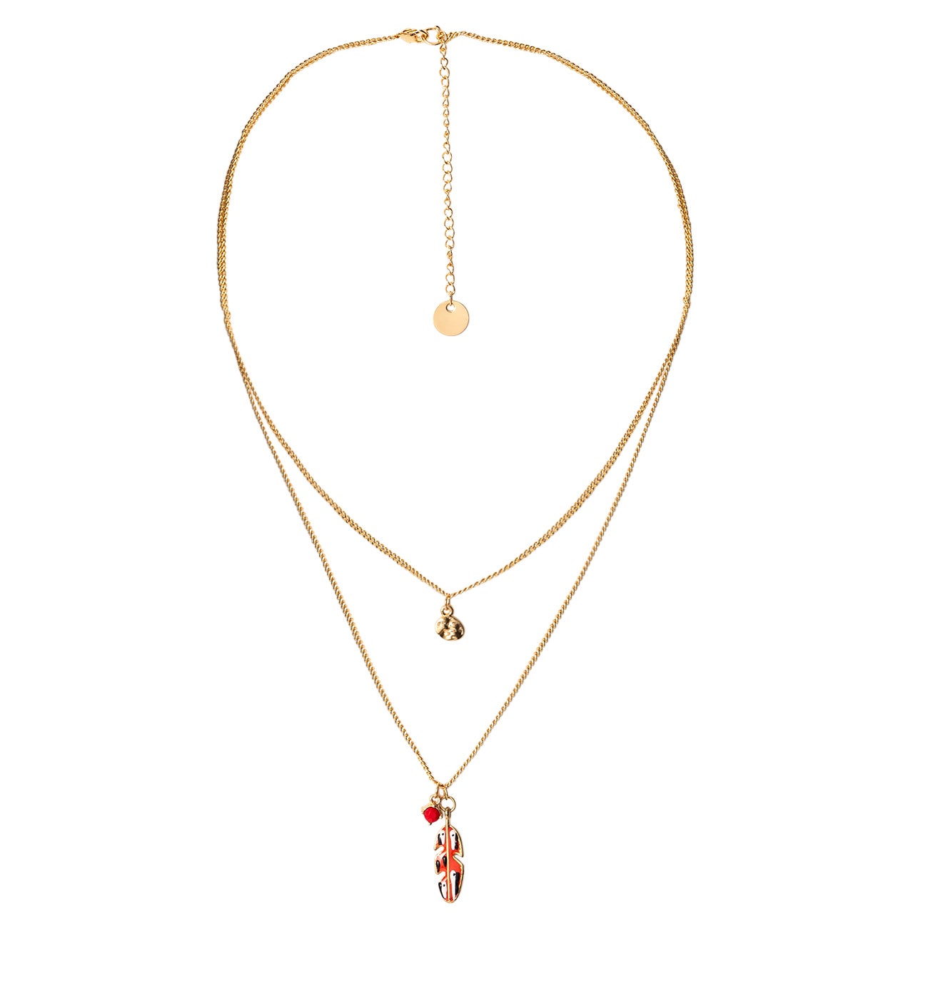 Collier 2 rangs Femme - Coloration dorée