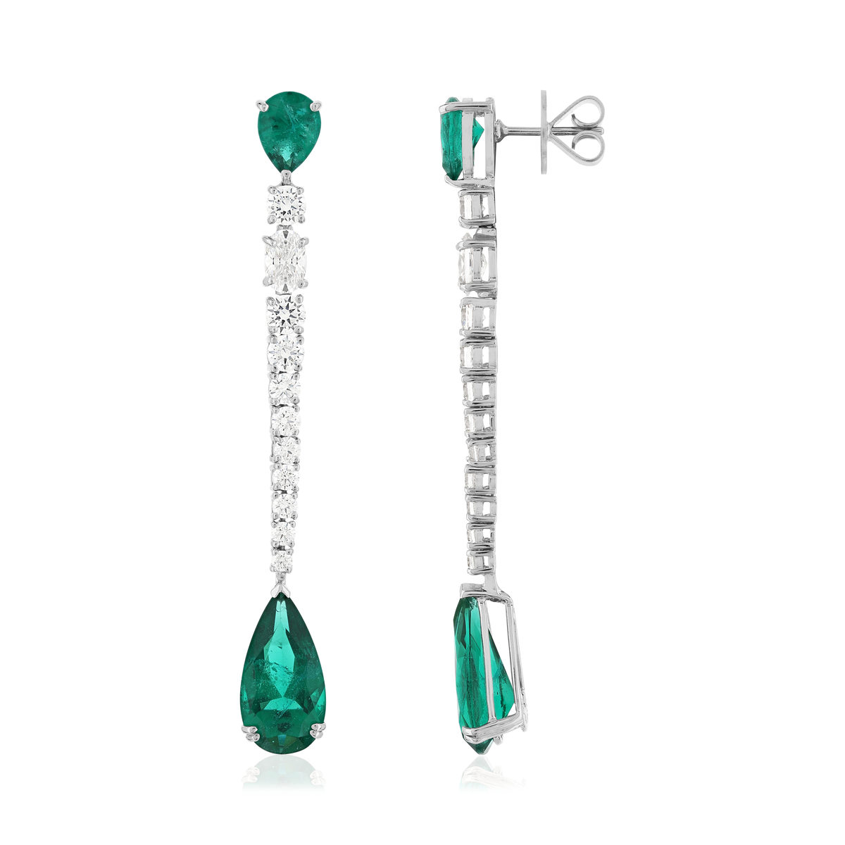 Boucles d'oreilles pendants argent 925 cristal vert