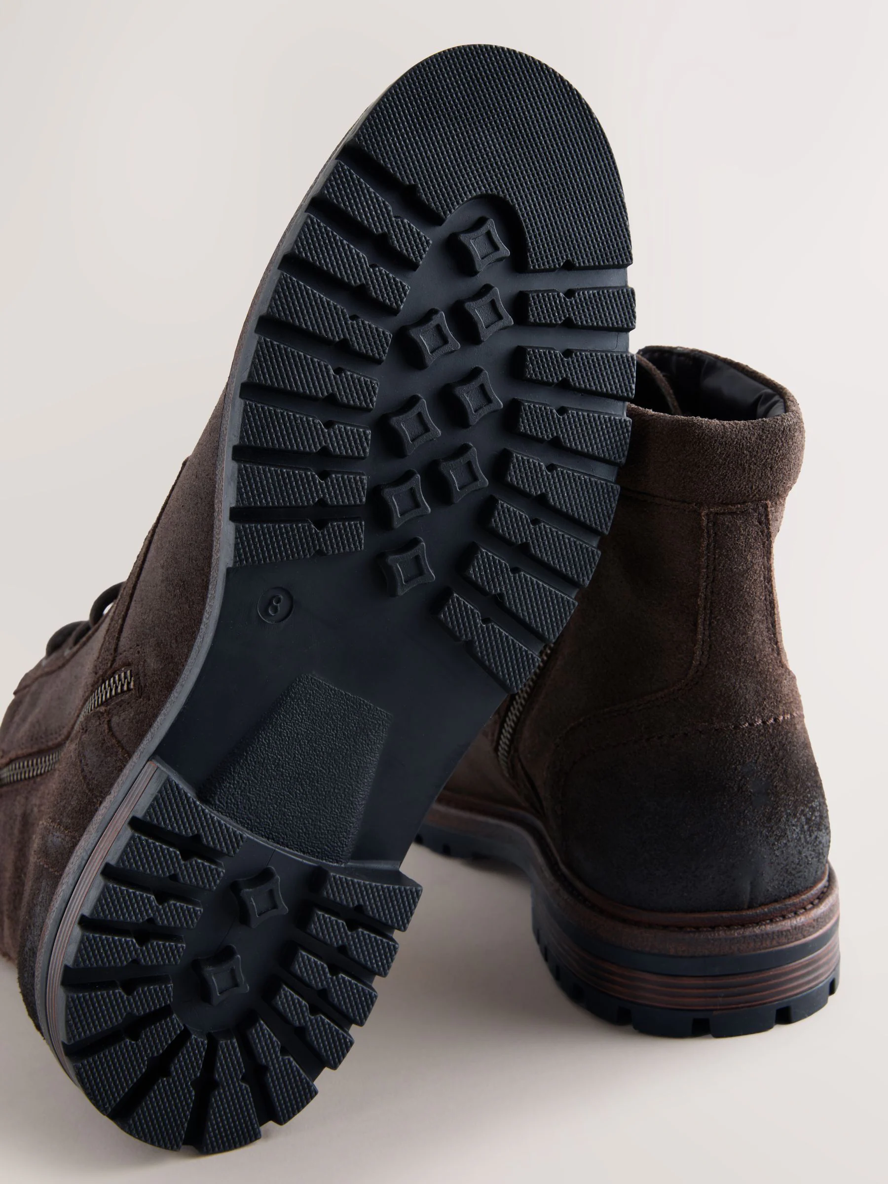 Donkerbruin - Leather Toe Cap Zip-Up Boots