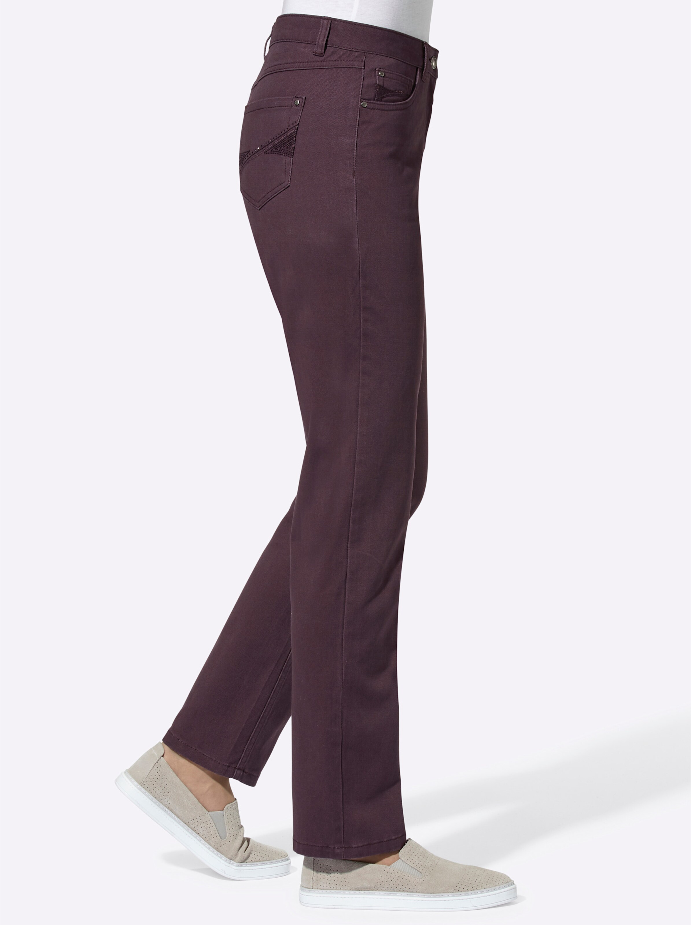 5-Pocket-Jeans in aubergine