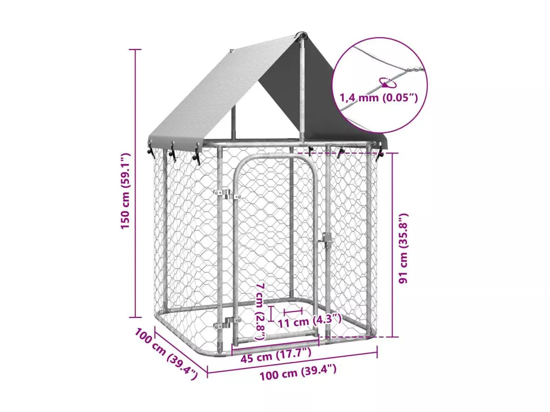 Chenil cage enclos pac 100 x 100 x 150 cm 02_0041904
