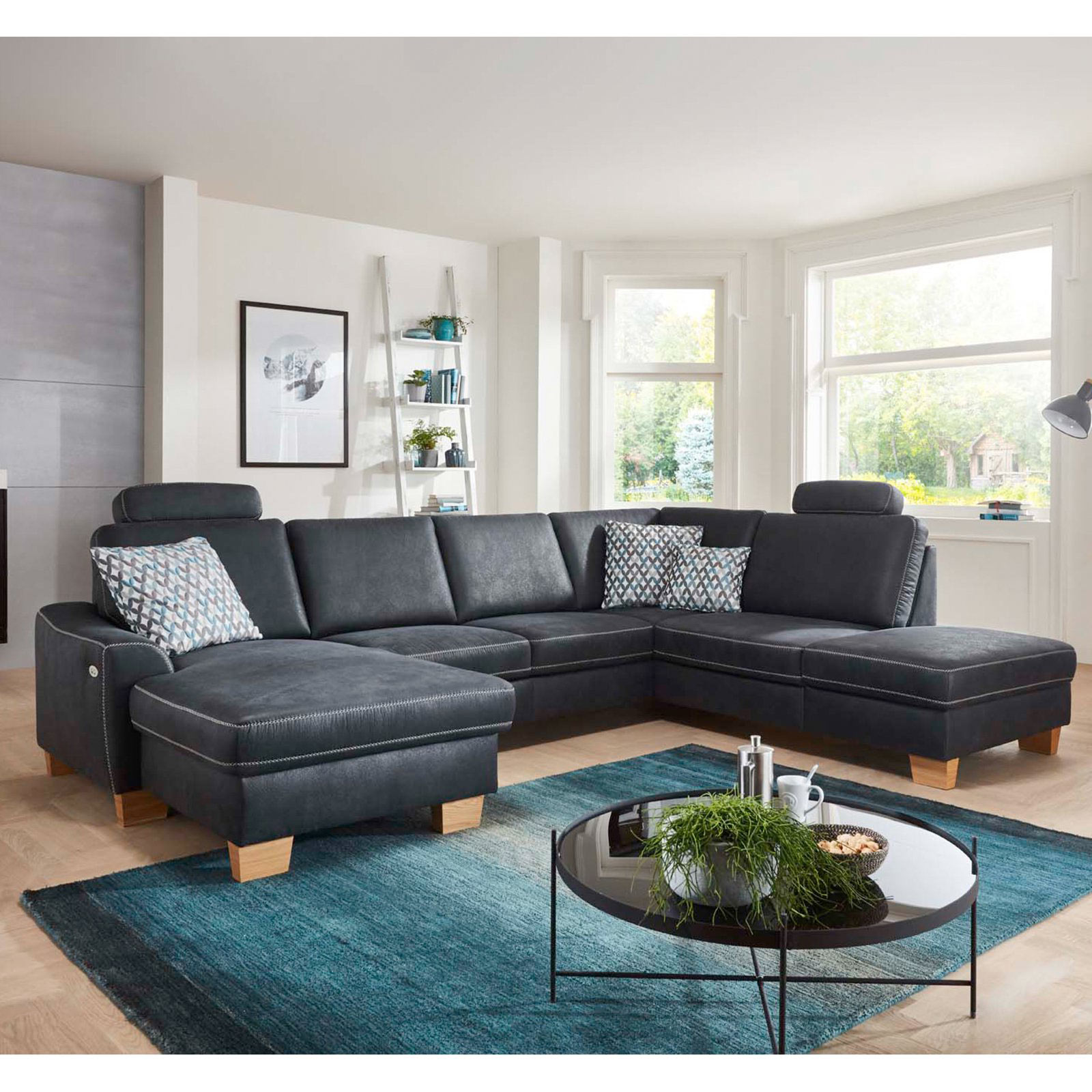 polsterpower Wohnlandschaft - denim - Basismodell - Canapé links