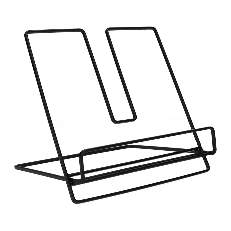 QUVIO Boekenstandaard - 20 x 20 x 21 cm - Metaal - Zwart