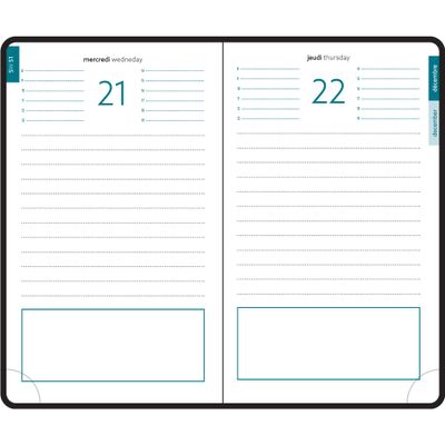 Agenda de poche Duo Kaa - 1 jour par page - 10 x 15 cm - disponible dans différentes couleurs - Exacompta