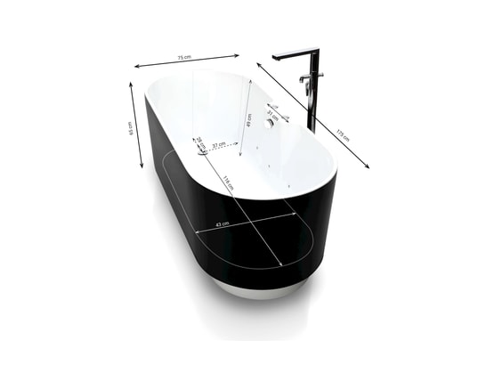 SPALINA - Baignoires balnéo ukio bulle l175 x l75 x h65 cm