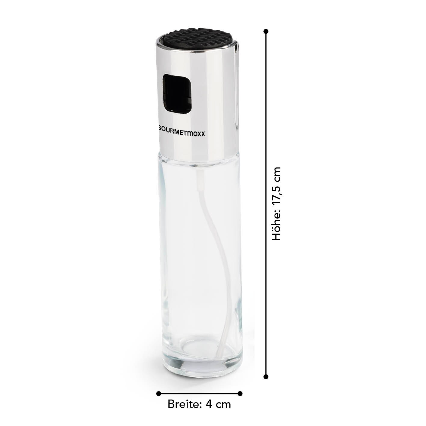 GOURMETmaxx Sprühflasche Essig & Öl 2er-Set 100ml schwarz/Edelstahl