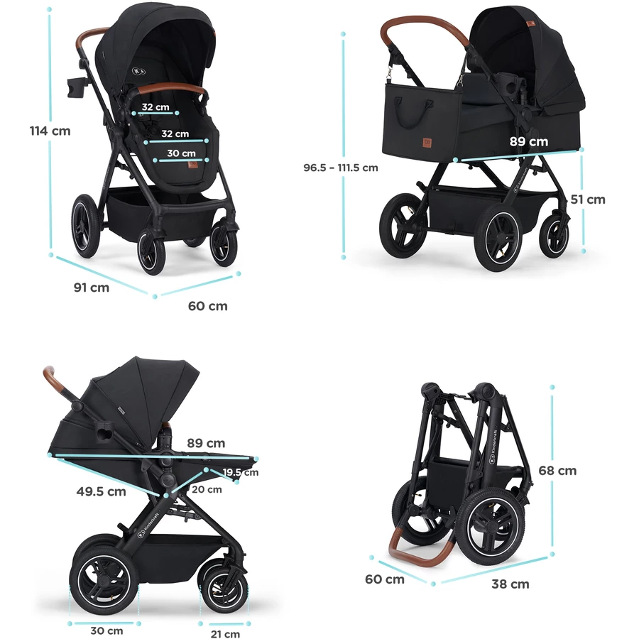 Kinderkraft Kinderwagen B Tour 3 in 1 Mink Pro Black