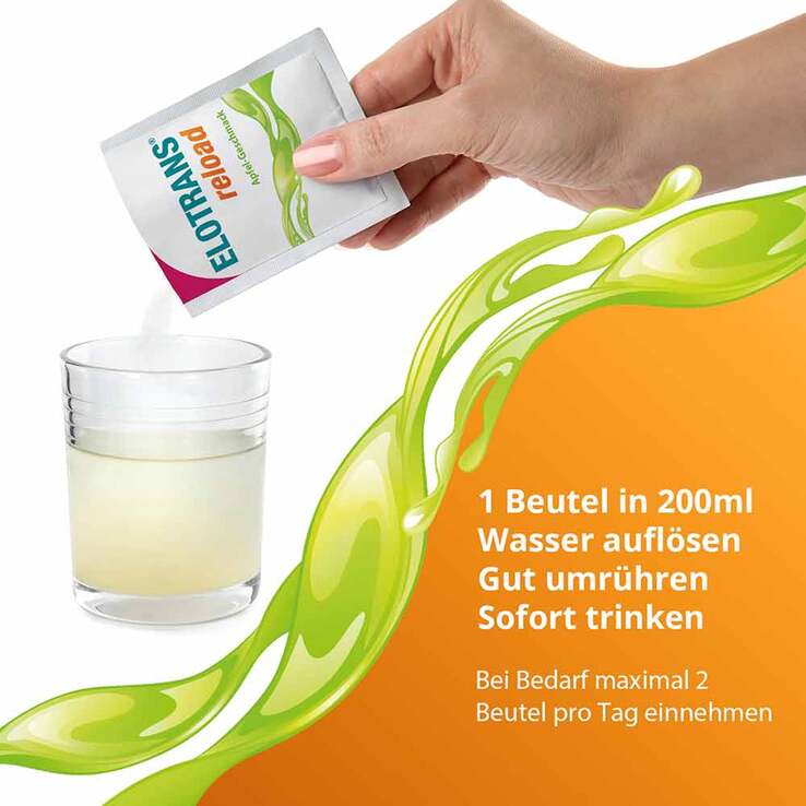 Elotrans reload Elektrolyt-Pulver Apfel Beutel, 2x15x7.45 g