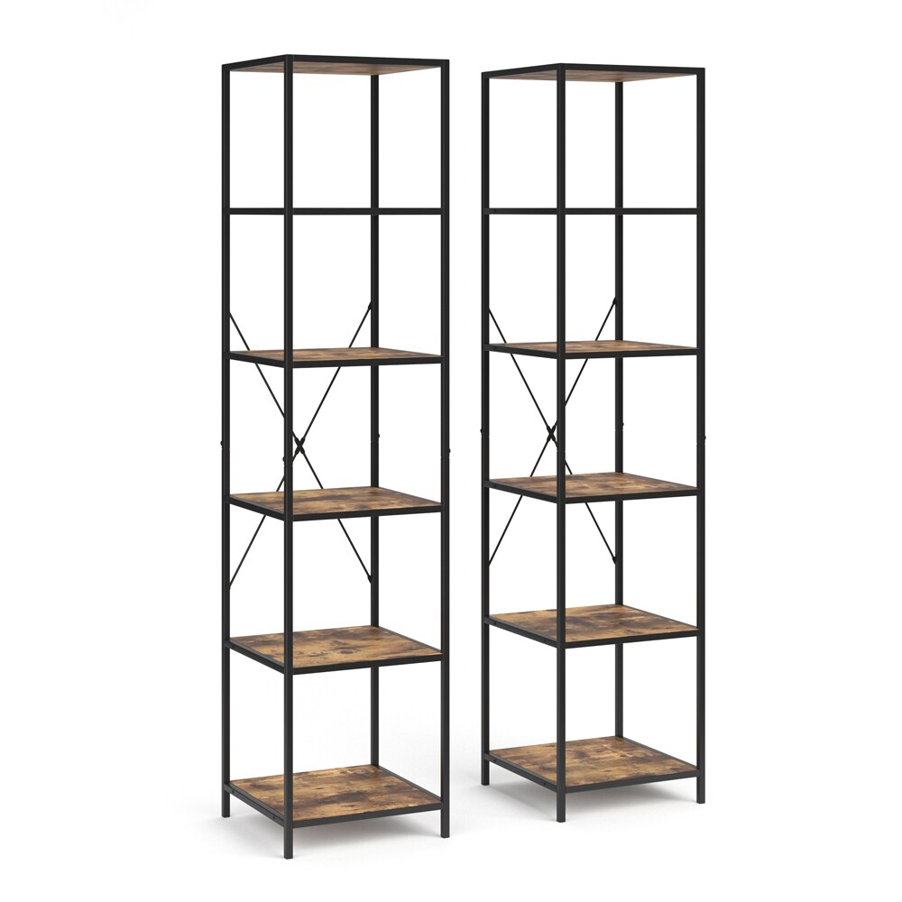 VICCO Loft Standregal Fyrk 2er Set Bücherregal Wandregal Holz Regal 174x40x40 cm