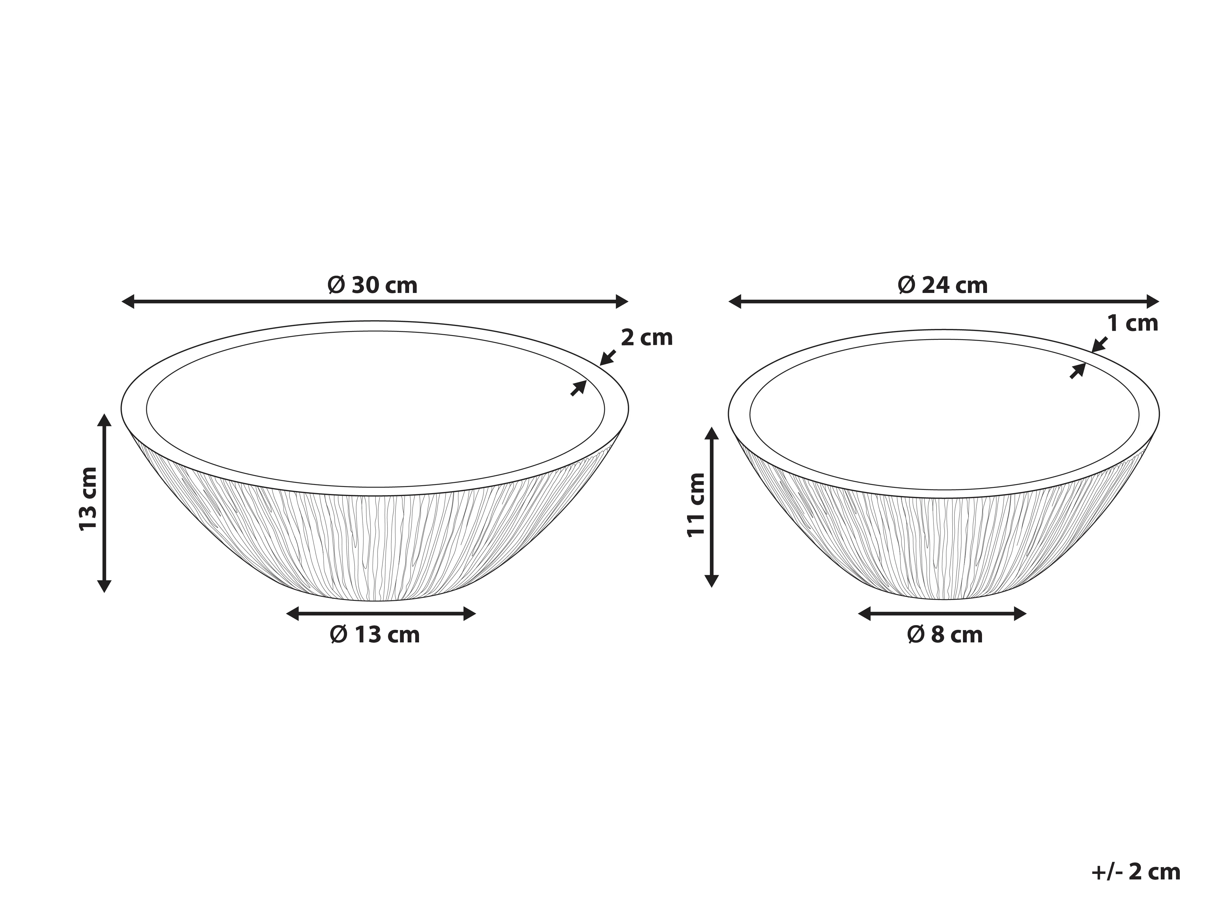 Set van 2 decoratieve schalen SIWA Mangohout Lichtbruin
