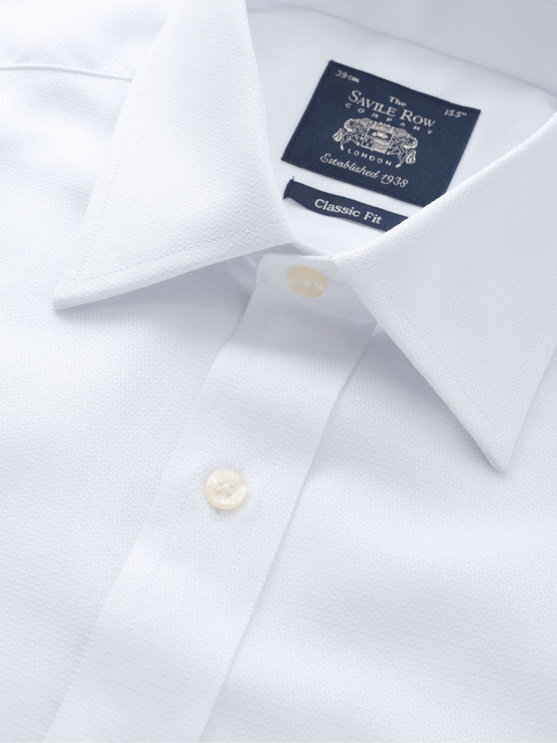 Savile Row Company Classic Fit 100% Cotton Double Cuff Formal Shirt