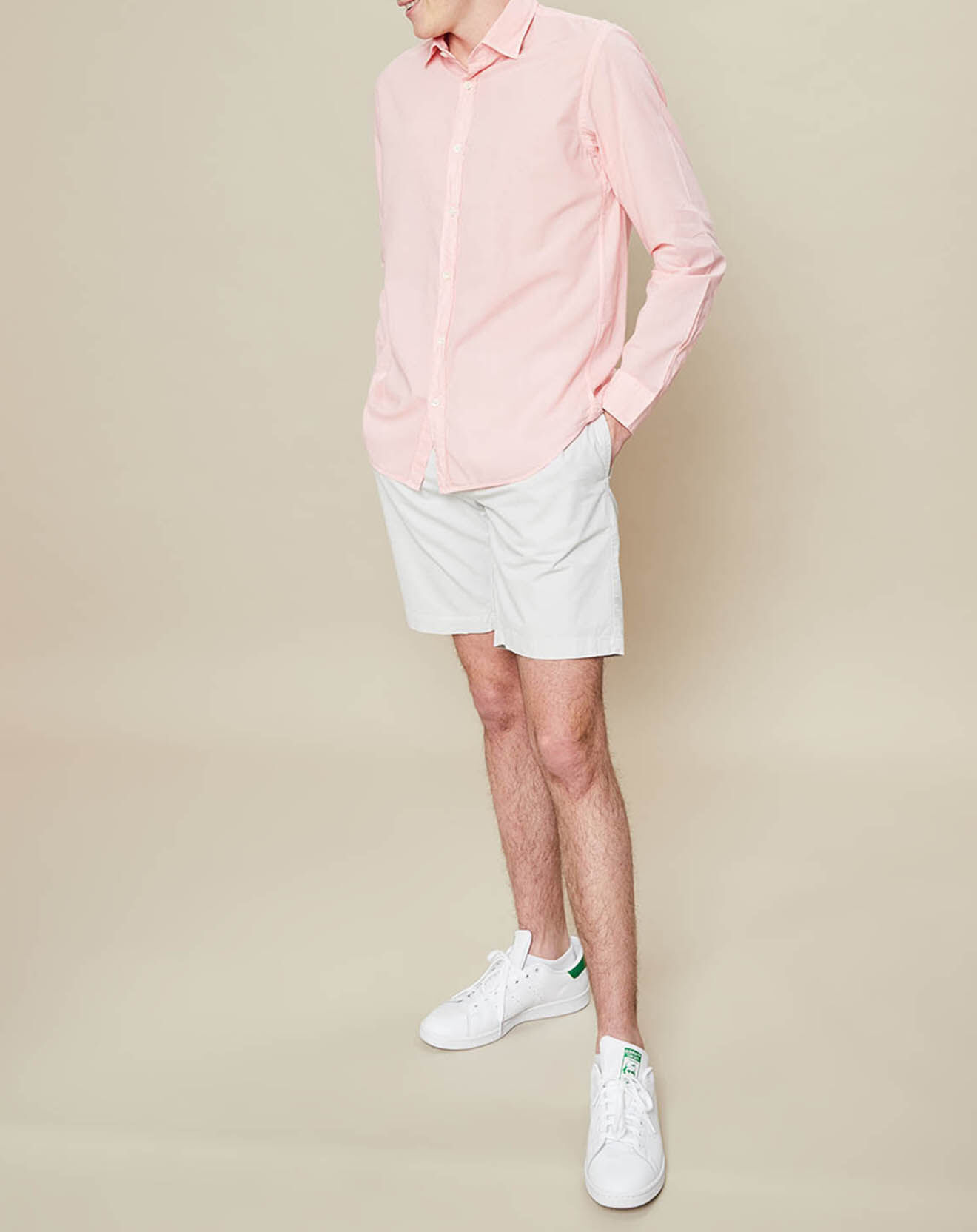 Hartford Chemise Slim Fit Sammy Pat rose saumon
