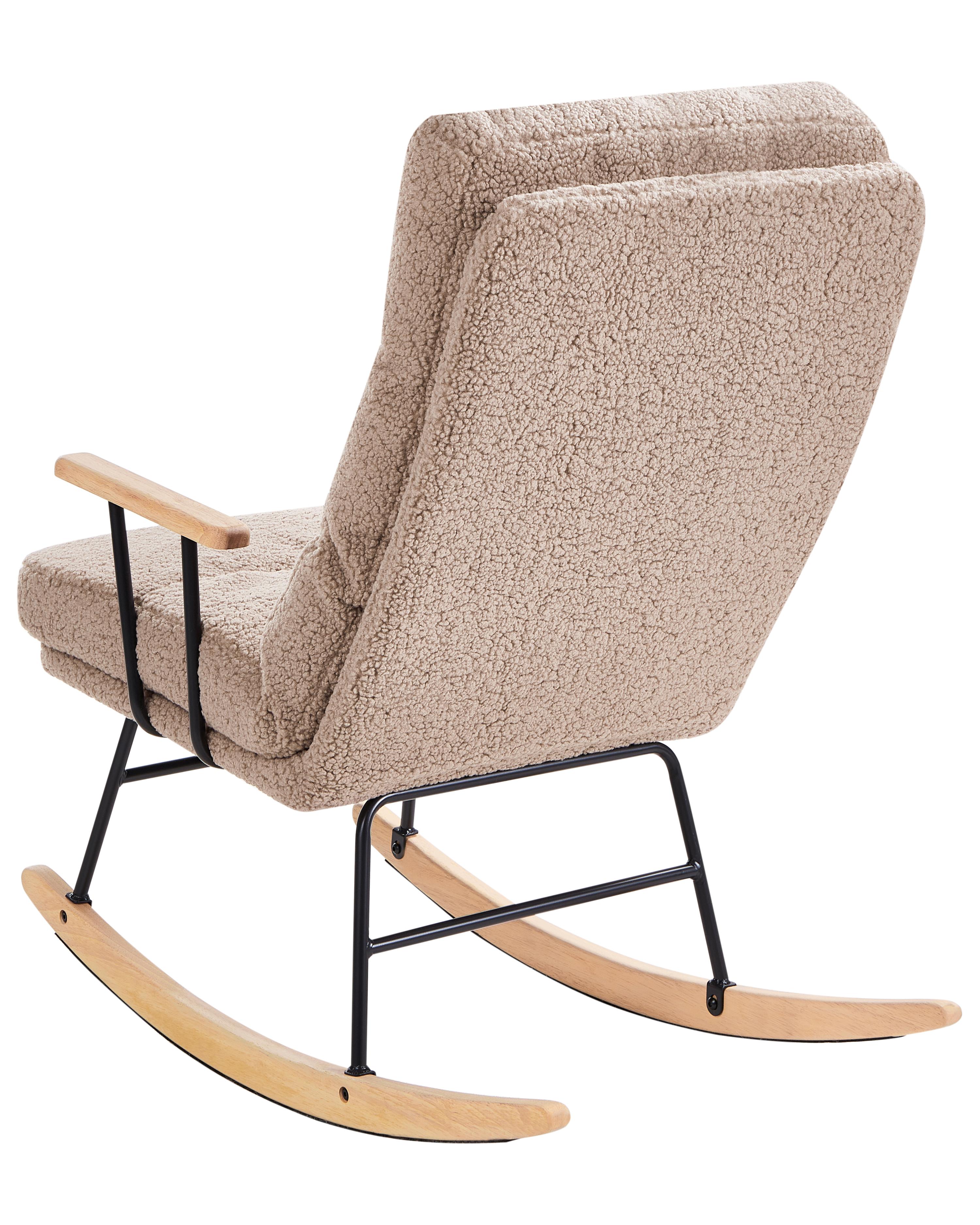 Schommelstoel ESKELIN achteroververstelbaar Bouclé Beige