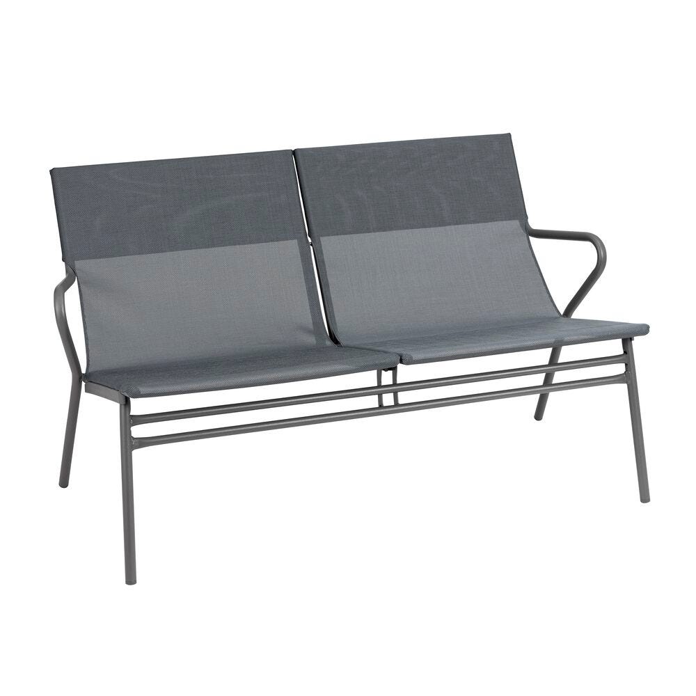 Bank mit Niedriger Sitzfläche und Hohem Komfort Horizon Low 2P Batyline® Duo Grau Storm Grey