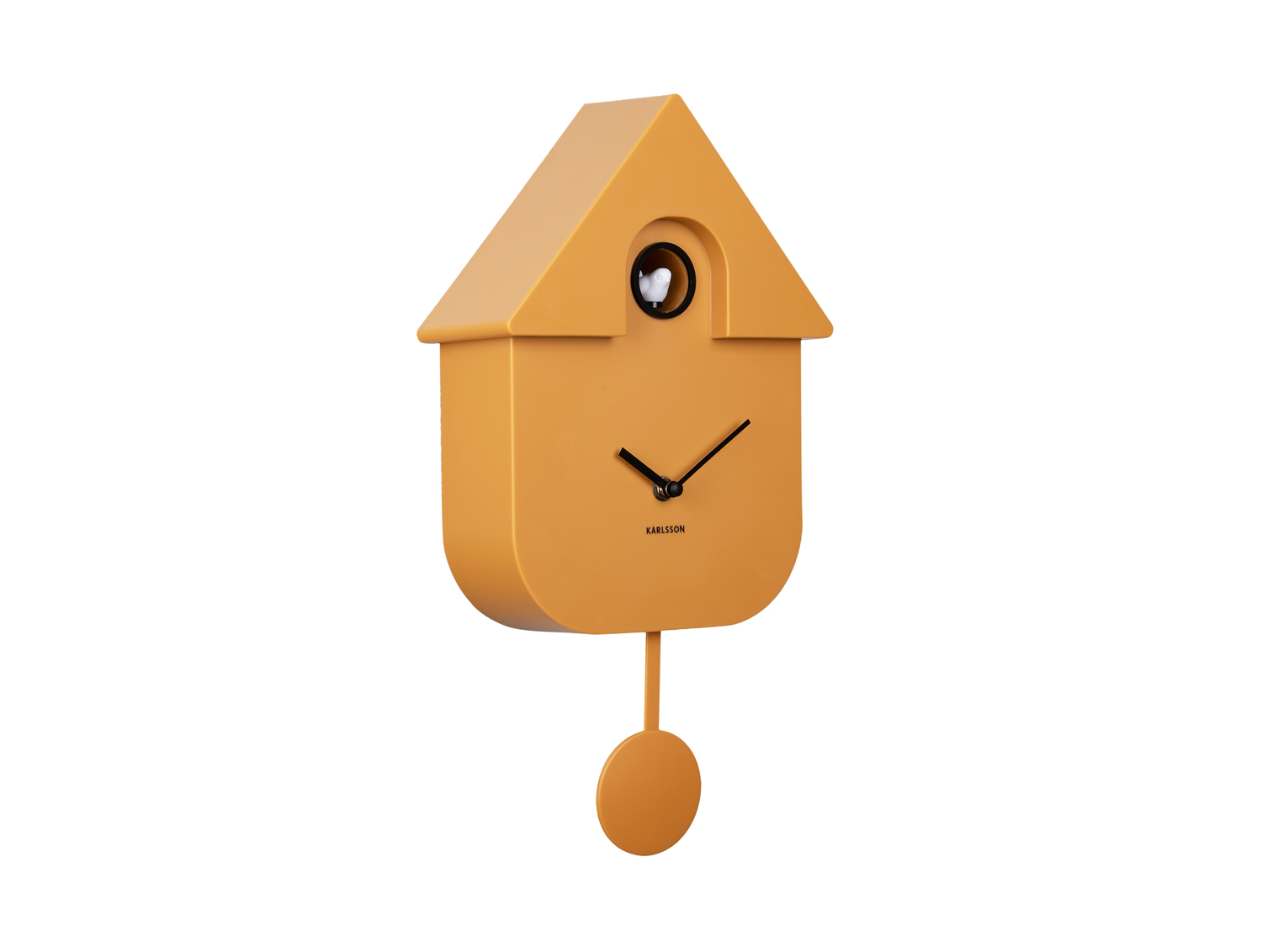 Wall clock Modern Cuckoo ABS ochre yellow