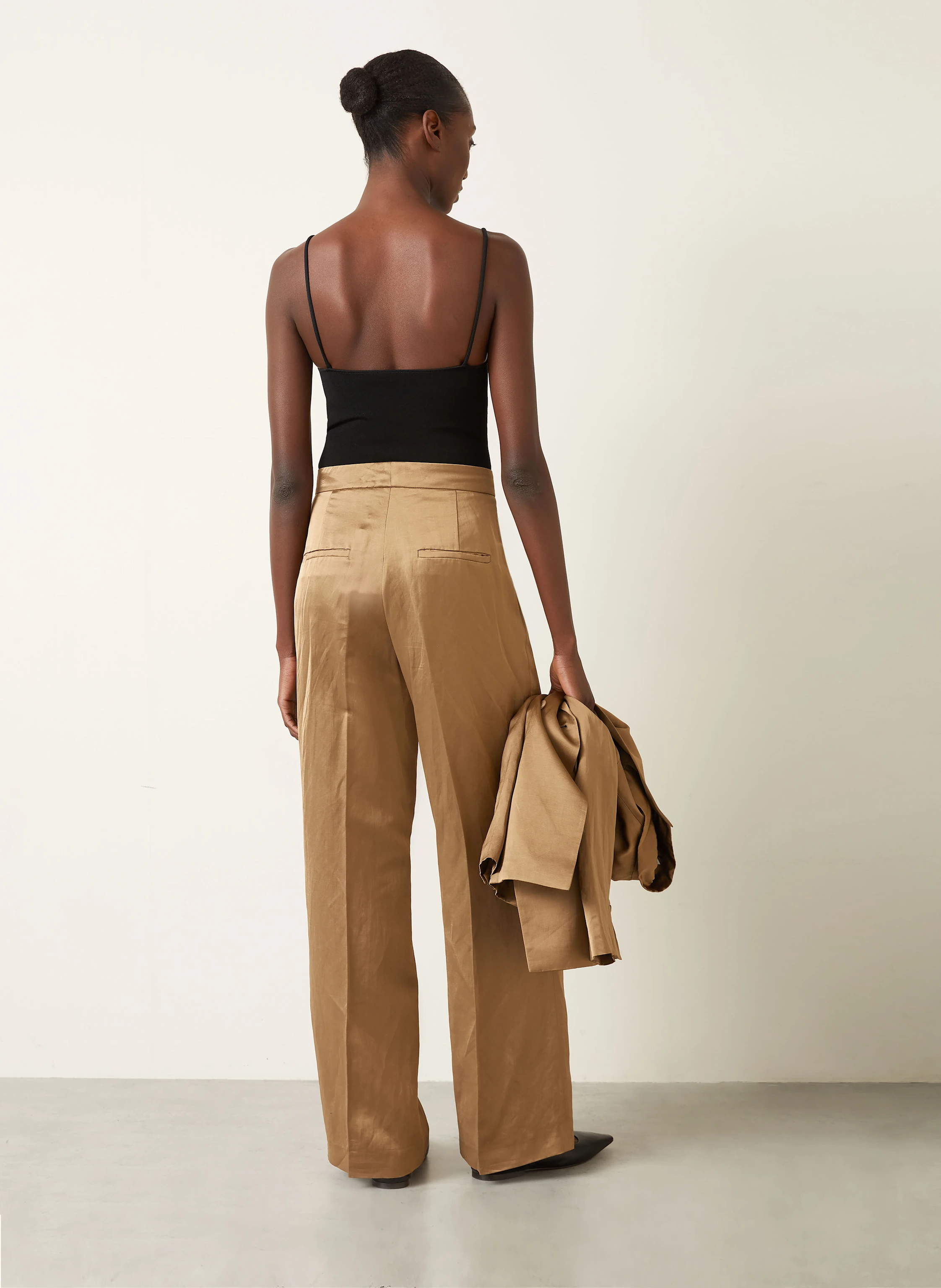 IRIS von ARNIM Satinhose LAINIE mit Leinen