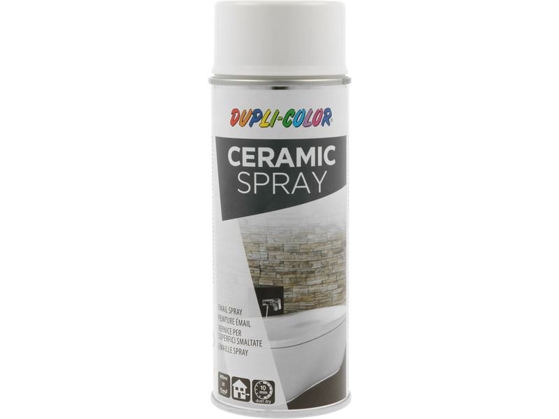 DUPLI-COLOR Sprühfarbe Ceramic Weiss, 400 ml Acryllack für Emaille-Flächen