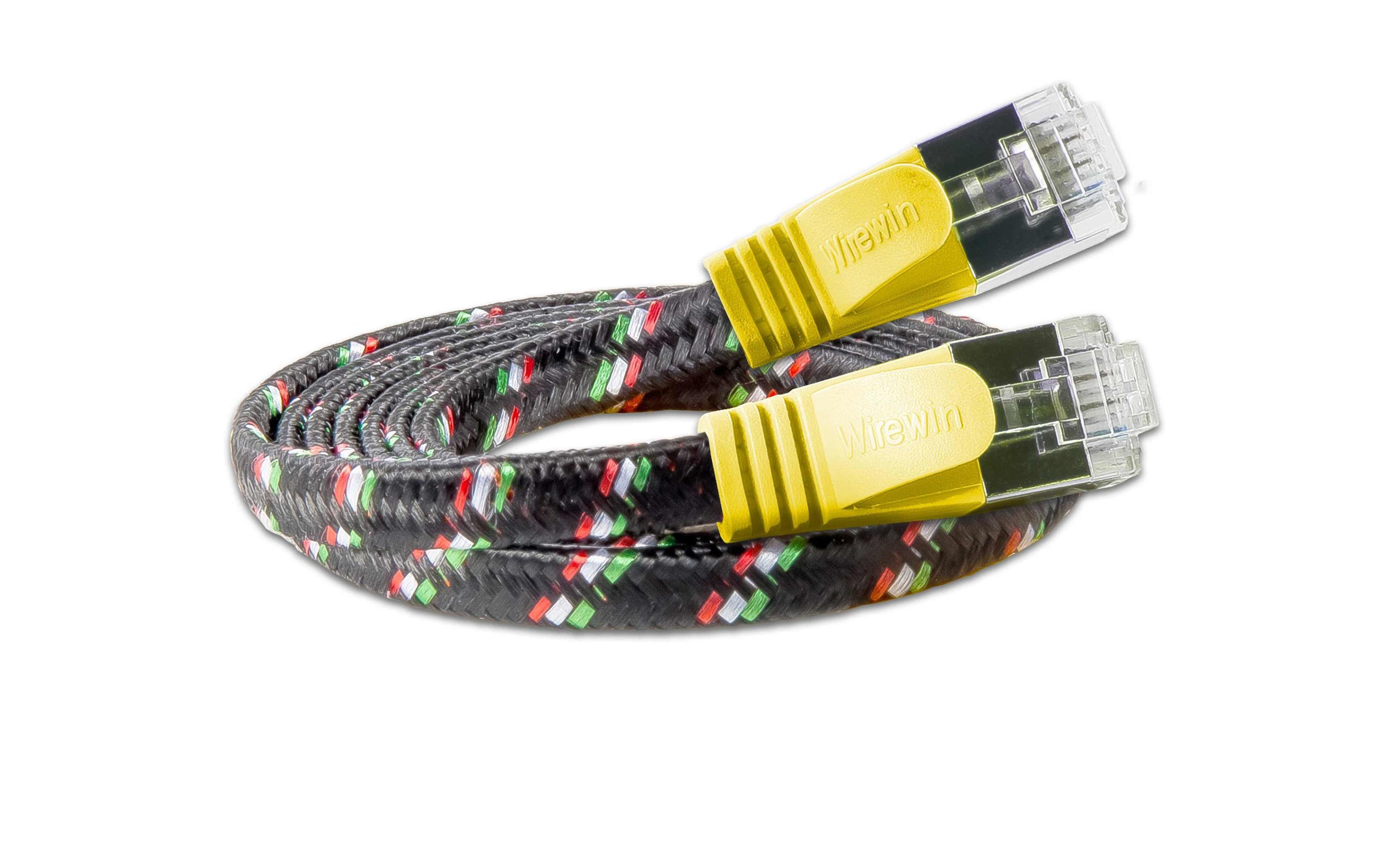 Slimpatchkabel RJ-45 - RJ-45, Cat 6, STP, 10 m, GelbRobustes, geschirmtes Twisted-Pair-Kabel (STP) mit Klinkenschutz