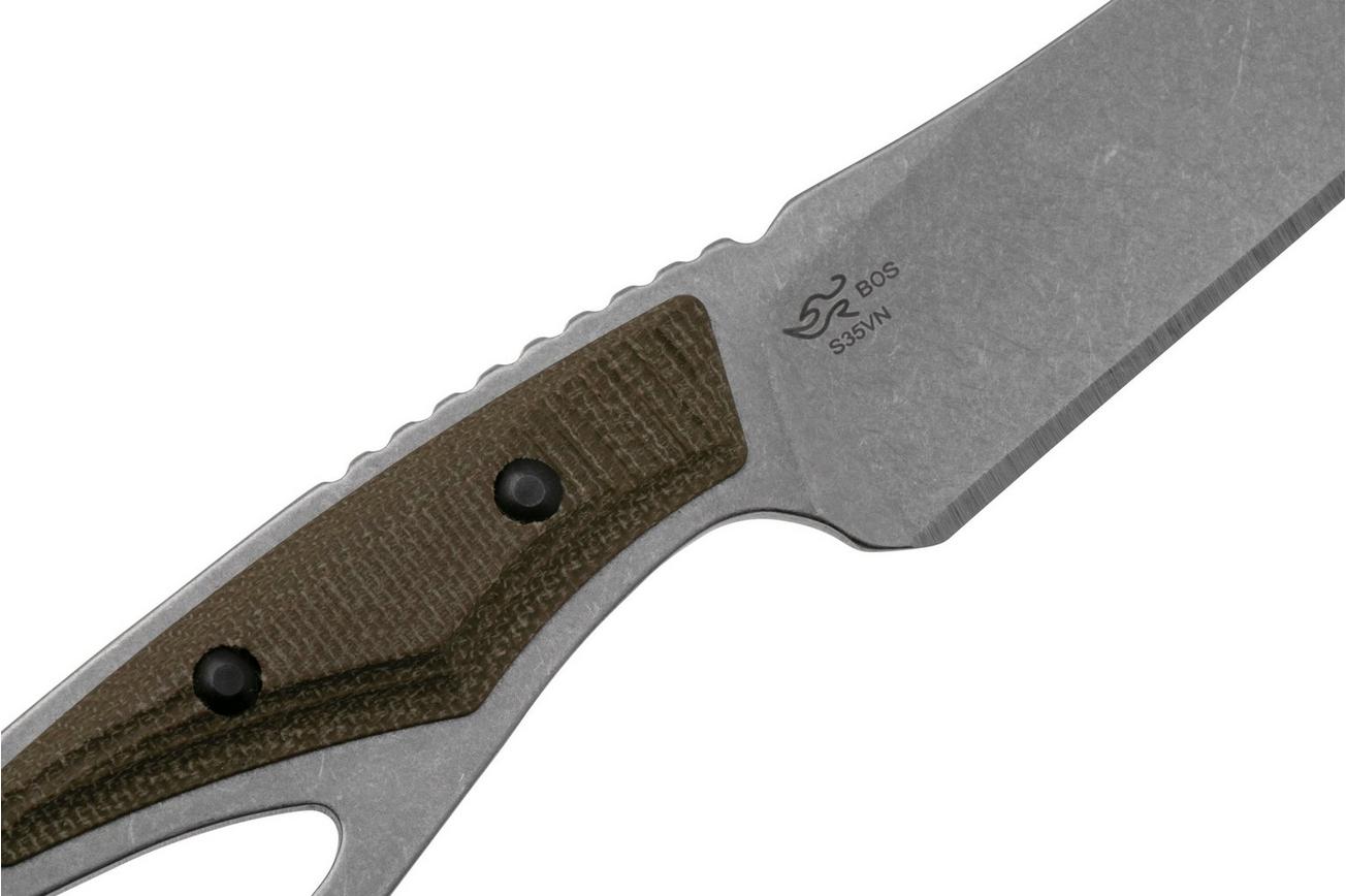 Buck PakLite Processor Pro 636GRS Green Micarta, vaststaand mes