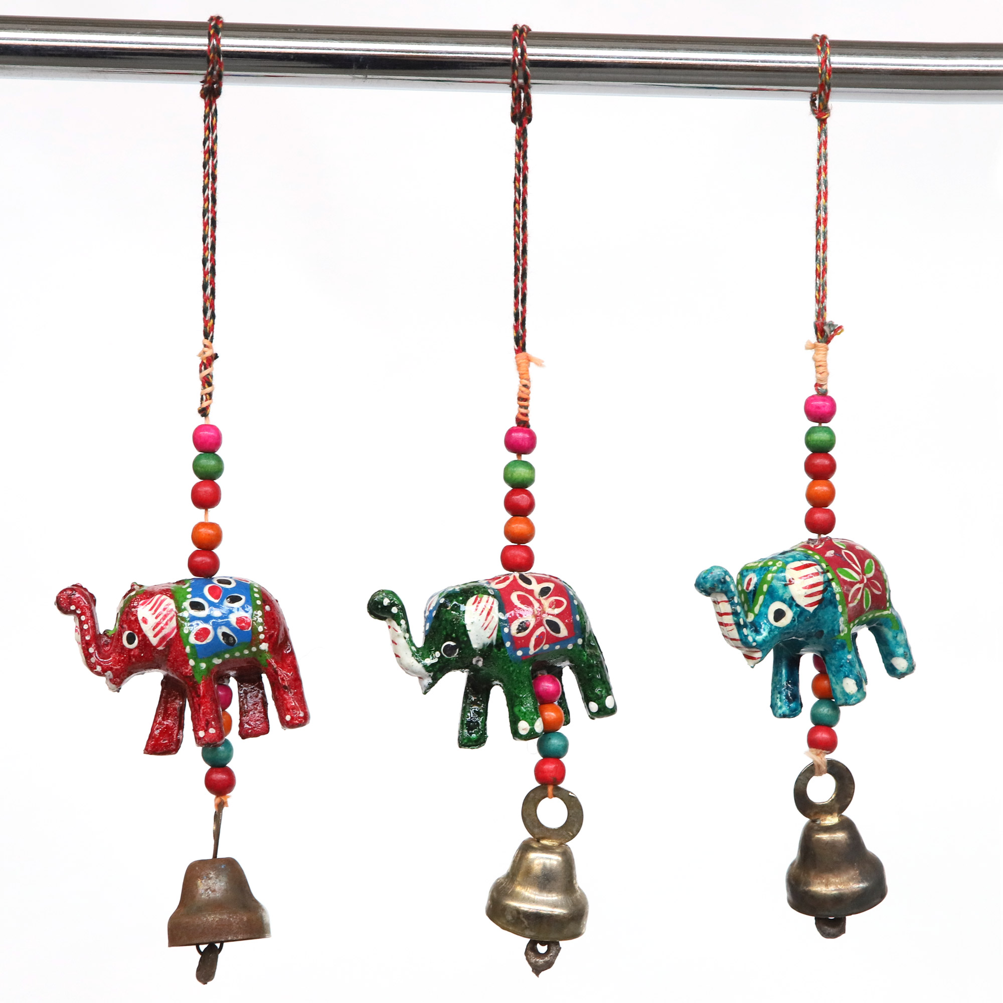 Anhänger 'Elefant' rot mit Glocke, H 13 cm, B 5 cm von fischer's lagerhaus